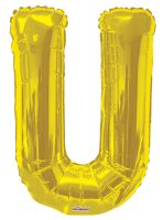 34" Gold Letter U Balloon