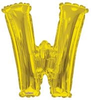34" Gold Letter W Balloon