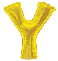 34" Gold Letter Y Balloon