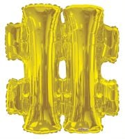 34" Gold Symbol # Hash Balloon