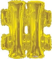 14" Gold Symbol # Hash Balloon
