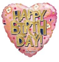 18" Birthday Gold Letters Balloon