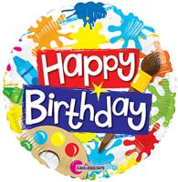 18" Birthday Paint Spots Balloon
