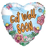 18" Get Well Spring Heart Balloon