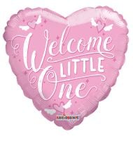 09" Welcome Little One Pink Balloon
