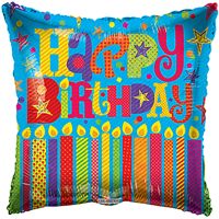 18" Birthday Candles Square Balloon