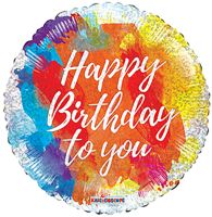 18" Holo Birthday Brushes Balloon