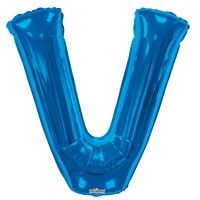 34" Royal Blue Letter V Balloon