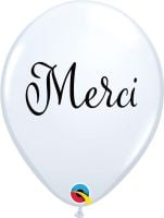 11" Simplement Merci White (50pcs) Balloons