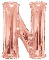 34" Rose Gold Letter N Balloon