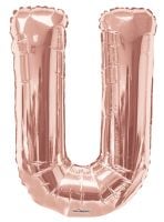 34" Rose Gold Letter U Balloon