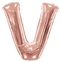 34" Rose Gold Letter V Balloon