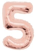 34" Rose Gold Number 5 Balloon