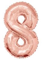 34" Rose Gold Number 8 Balloon