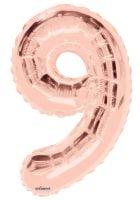 34" Rose Gold Number 9 Balloon