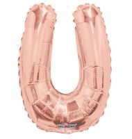 14" Rose Gold Letter U Balloon