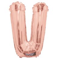 14" Rose Gold Letter V Balloon