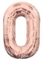 14" Rose Gold Number 0 Balloon