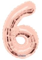 14" Rose Gold Number 6 Balloon