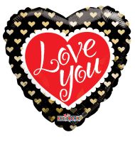 09" Golden Hearts I Love You Balloon