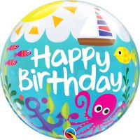 Bubble 22" Happy Birthday Maritime Fun Balloon