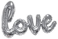 Script Phrase Love Silver Jumbo Balloon