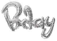 Script Phrase Bday Silver Jumbo Balloon