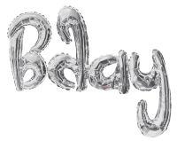 Script Phrase Bday Silver Jumbo (Helium Quality) Balloon