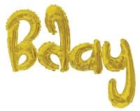 Script Phrase Bday Gold Jumbo (Helium Quality) Balloon