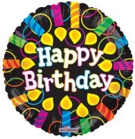 18" Birthday Candles Neon Balloon