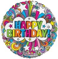 18" Groovie Birthday Balloon