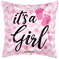 18" It's a Girl Chevron Balloon