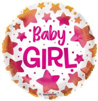 18" Baby Girl Stars Balloon