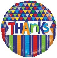 18" Thanks Lines & Triangles Balloon