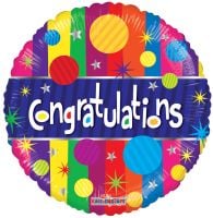 18" Congratulations Dots Balloon