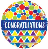 18" Congratulations Dots & Triangles Balloon