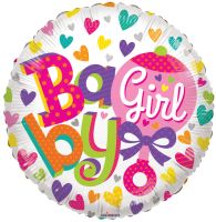 18" Baby Girl Rattle Balloon