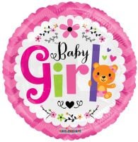 18" Baby Girl Bear Balloon