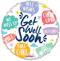 18" Get Well Phrases Balloon