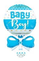 36" Baby Rattle Blue Shape Balloon