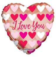 18" Love You Rose Gold Hearts Balloon