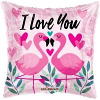 18" Love You Flamingos Balloon