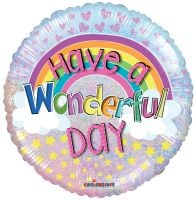 18" Holographic Have A Wonderful Day Balloon