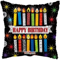 18" Holographic Bday Patterned Candles Balloon