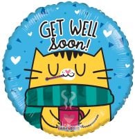 18" Get Well Soon Cat Balloon