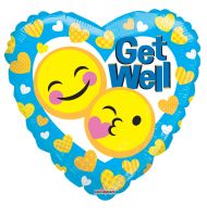 18" Get Well Hearts Balloon