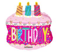 28" Cake With Candles Balloon