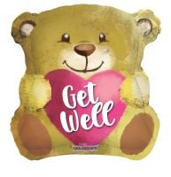 18" Get Well Bear With Heart Balloon