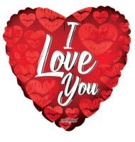 18" I Love You Kisses Metallic Balloon