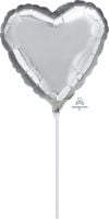 09" Silver Heart Balloon
